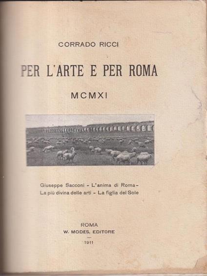 Per l'arte e per Roma - Corrado Ricci - copertina