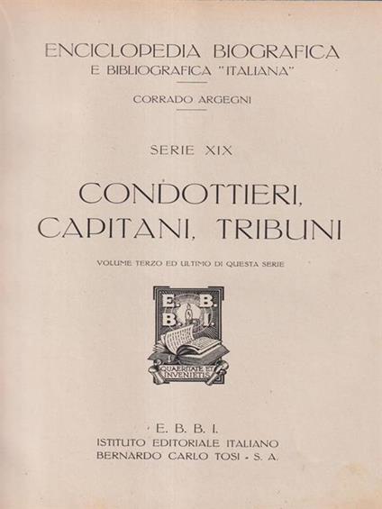 Enciclopedia biografica bibliografica italiana Vol. 3 serie XIX - Corrado Argegni - copertina