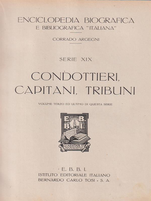 Enciclopedia biografica bibliografica italiana Vol. 3 serie XIX