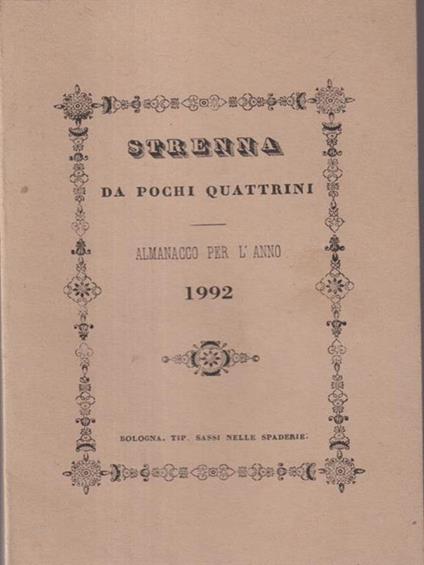 Strenna da pochi quattrini 1992 - copertina