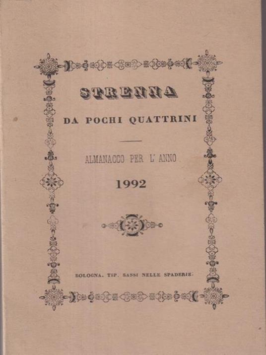 Strenna da pochi quattrini 1992 - copertina