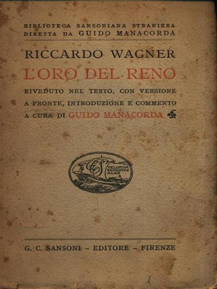 L' oro del Reno - Richard Wagner - copertina
