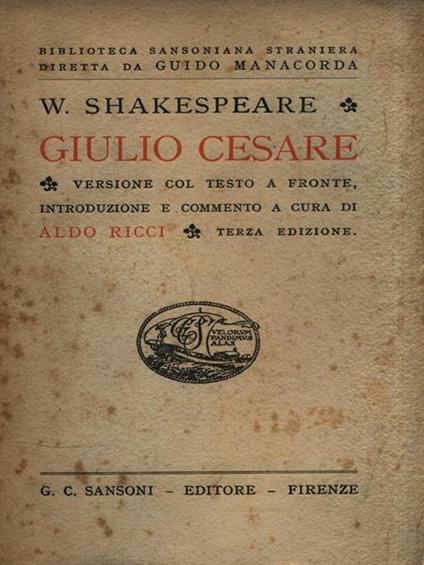 Giulio Cesare - William Shakespeare - copertina