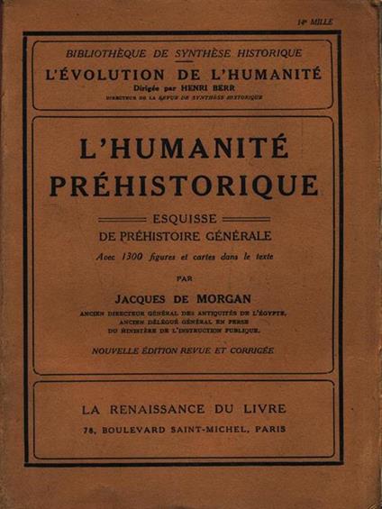 L' humanité préhistorique - Jacques de Morgan - copertina
