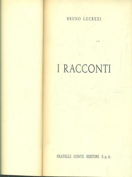 I racconti - Bruno Lucrezi - copertina