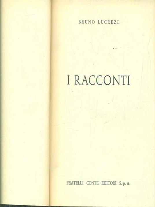I racconti - Bruno Lucrezi - copertina