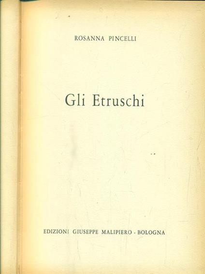 Gli etruschi - Rosanna Pincelli - copertina
