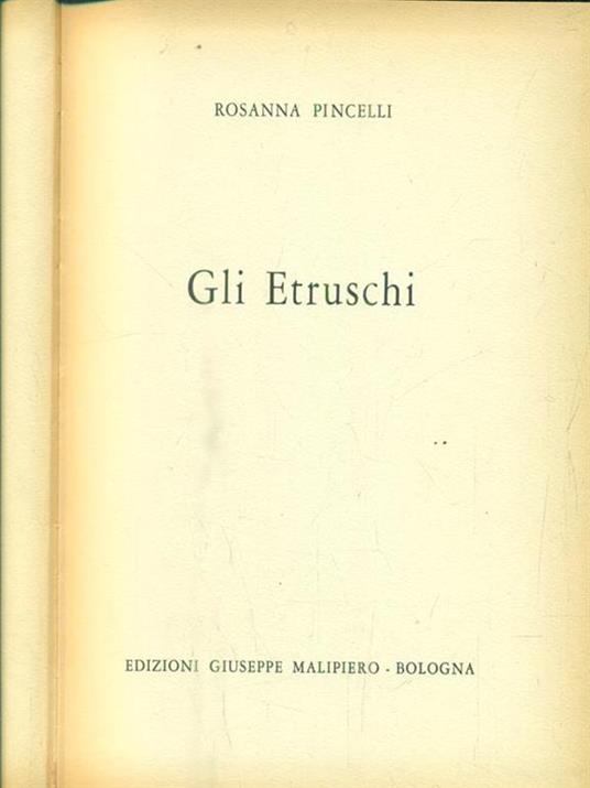 Gli etruschi - Rosanna Pincelli - copertina