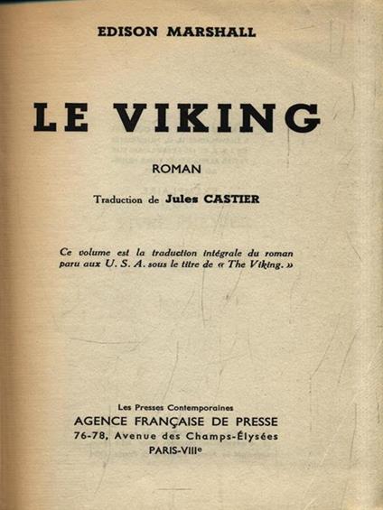 Le Viking - Edison Marshall - copertina