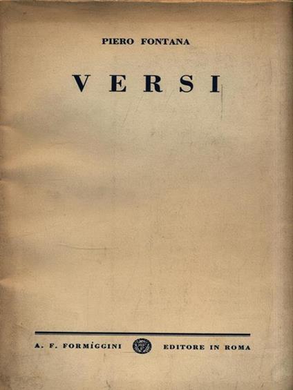 Versi - Piero Fontana - copertina