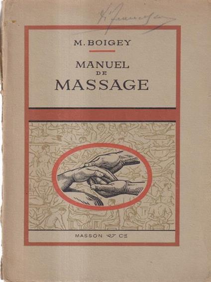 Manuel de massage - Maurice Boigey - copertina
