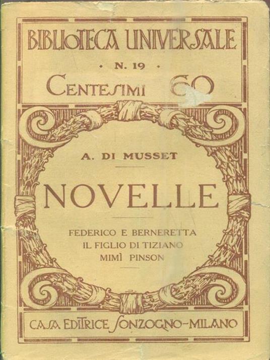 Novelle - A. Di Musset - copertina