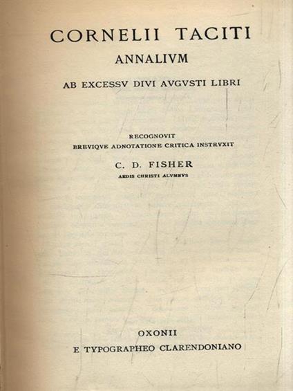 Annalium Libri - P. Cornelio Tacito - copertina