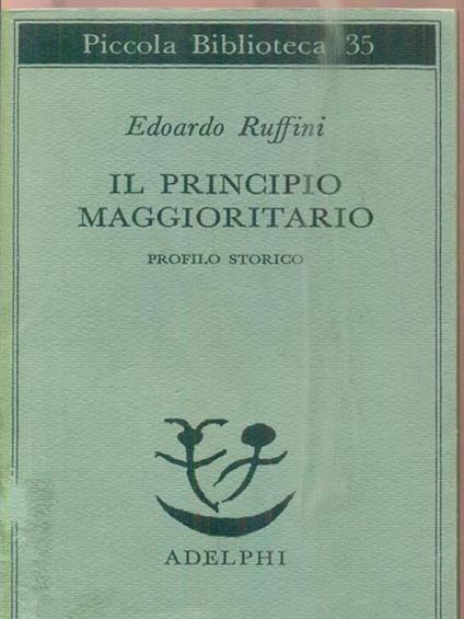 Il principio maggioritario - Edoardo Ruffini - copertina