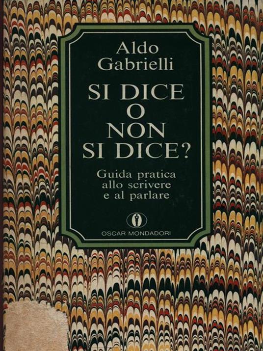Si dice o non si dice? - Aldo Gabrielli - copertina
