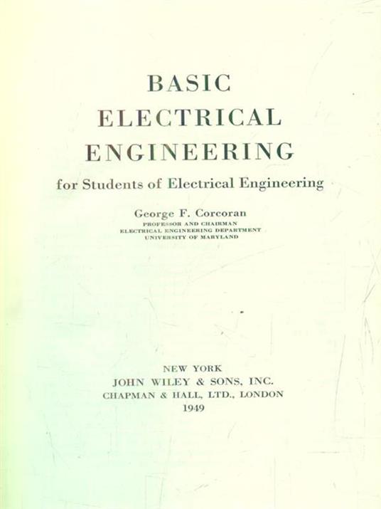 Basic Electrical Engineering - George Corcoran - copertina