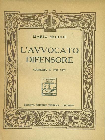 L' avvocato difensore - Mario Morais - copertina