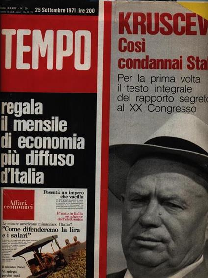 Tempo n. 39/25 settembre 1971 -   - copertina