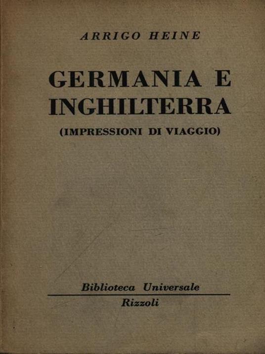 Germania e inghilterra - Arrigo Heine - copertina