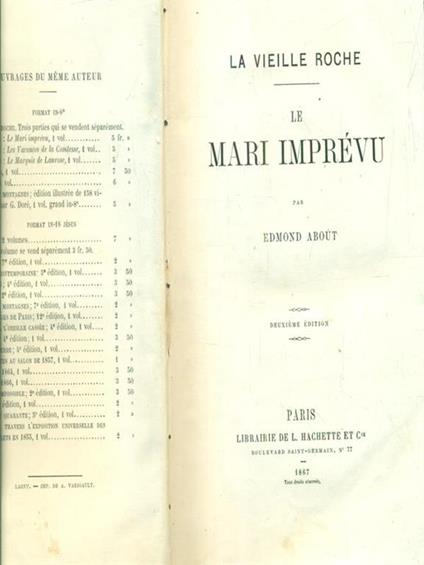 Le mari Imprevu - Edmond About - copertina