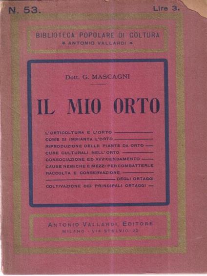 Il mio orto- n. 53 - Giulia Mascagni - copertina