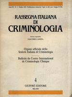 Rassegna italiana di criminologia - Volume III 1992 - Fascicolo 4