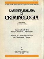 Rassegna italiana di criminologia - Volume VII 1996 - Fascicolo 2