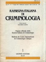 Rassegna italiana di criminologia - Volume VI 1995 - Fascicolo 1