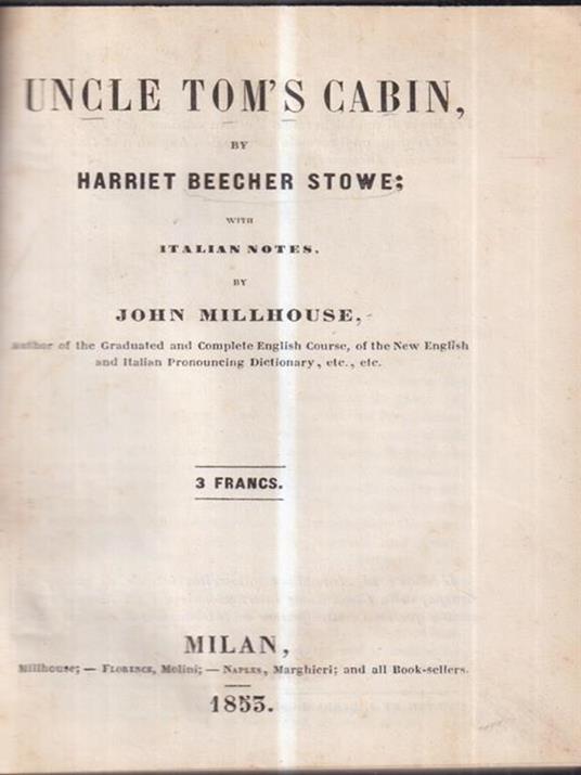 Uncle Tom's cabin - Harriet B. Stowe - copertina