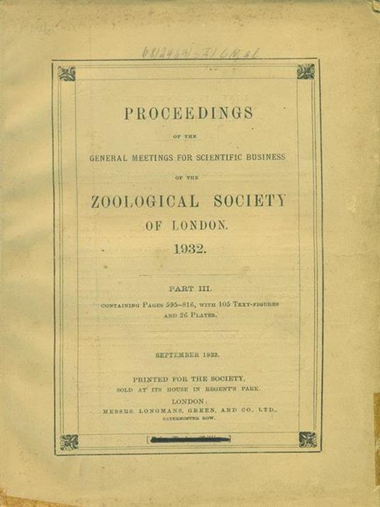 P.Z.S. 1932 Part III -   - copertina