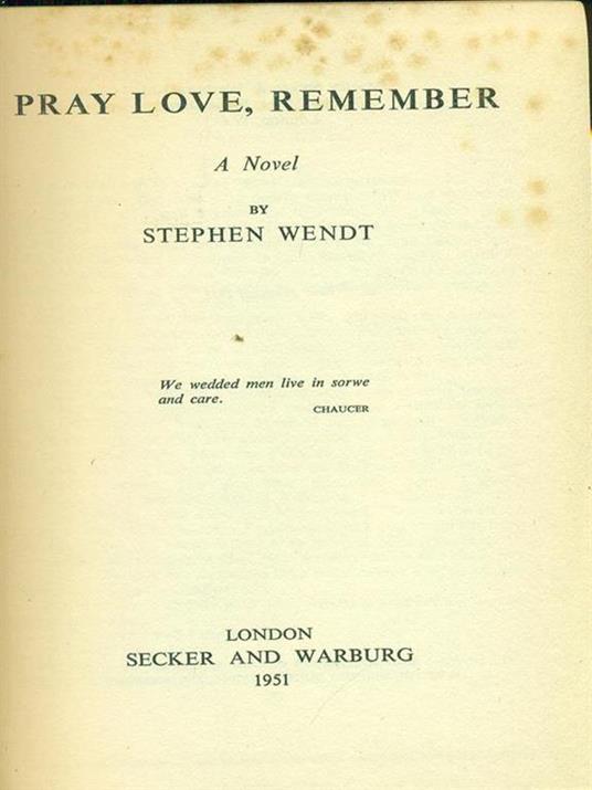 Play love, remember - Stephen Wendt - copertina