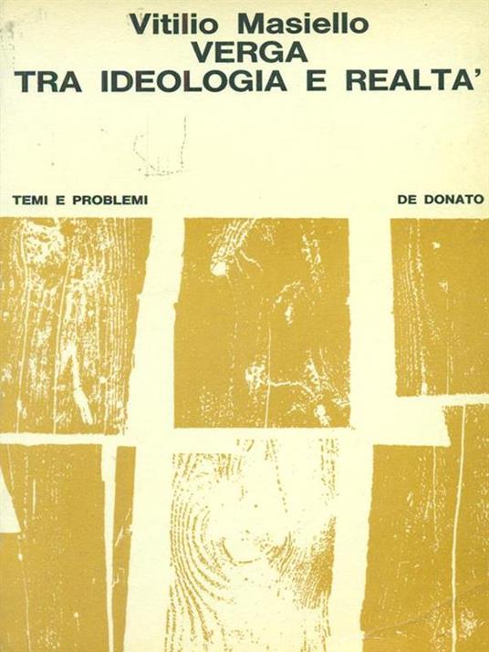 Verga tra ideologia e realtà - Vitilio Masiello - copertina