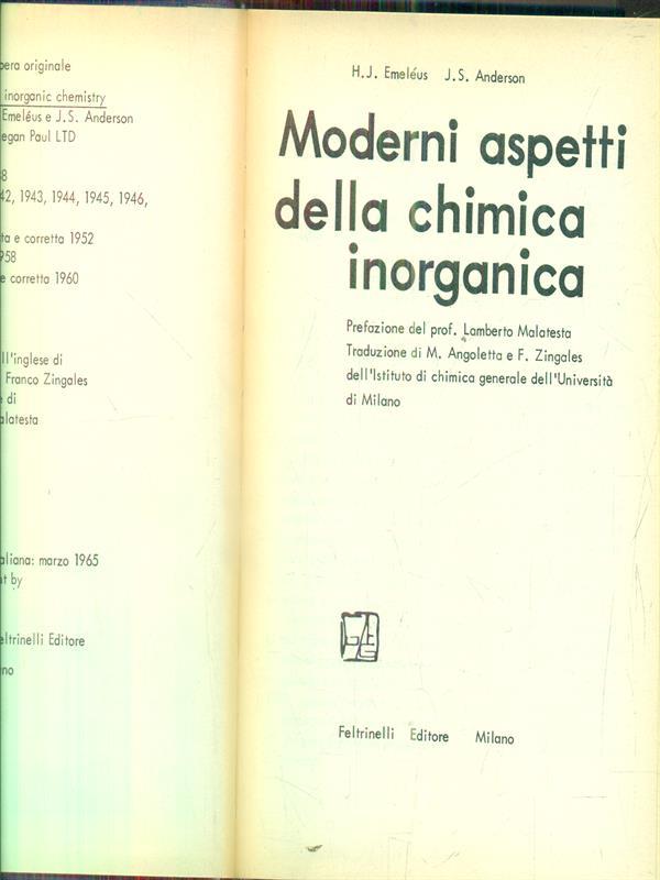 Moderni aspetti della chimica inorganica