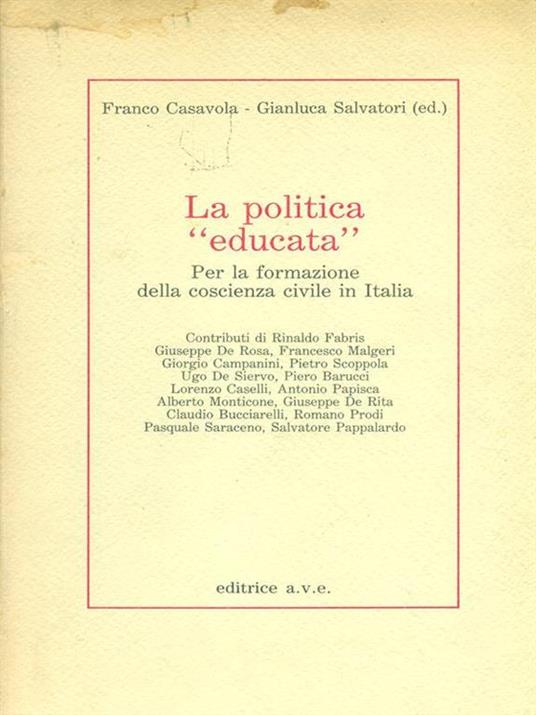 La  politica educata - Francesco Paolo Casavola - copertina