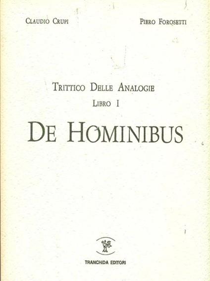 Trittico delle analogie Libro I De Hominibus - Claudio Crupi - copertina