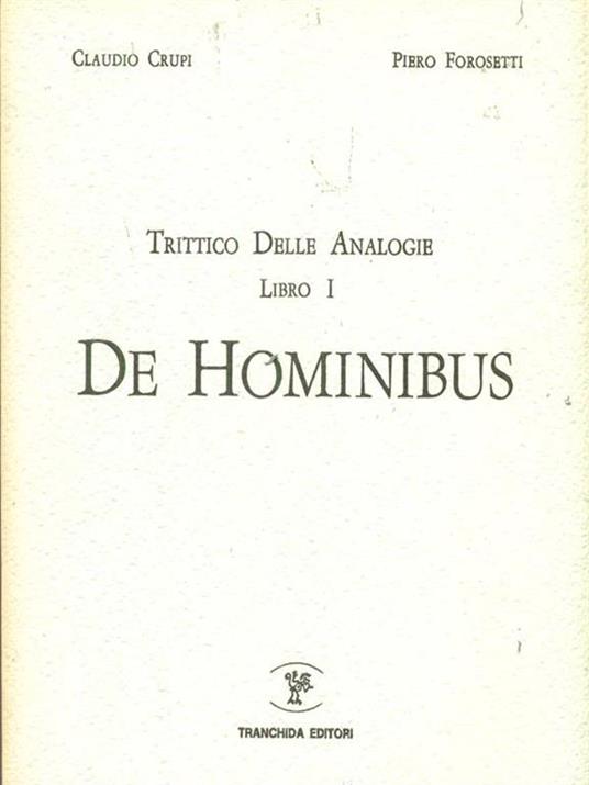 Trittico delle analogie Libro I De Hominibus - Claudio Crupi - copertina