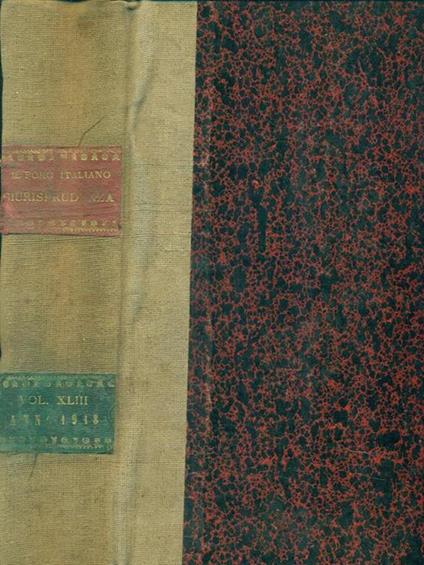 Il foro italiano raccolta generale di giurisprudenza 1918 - copertina