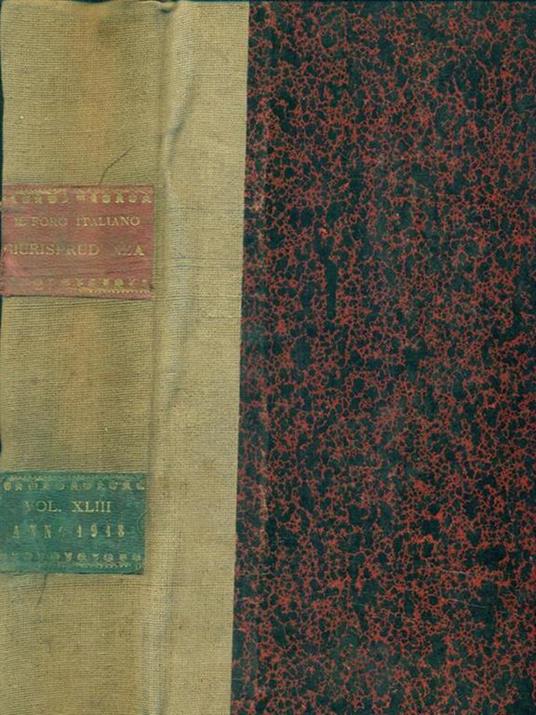 Il foro italiano raccolta generale di giurisprudenza 1918 - copertina