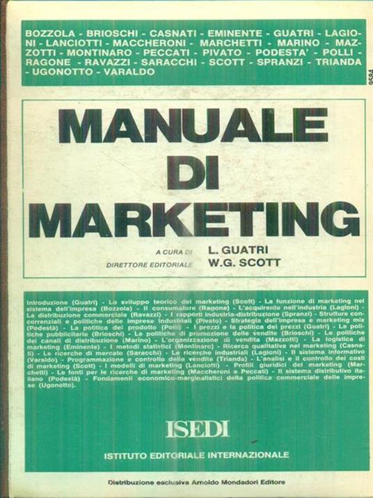 Manuale di marketing - Luigi Guatri - copertina