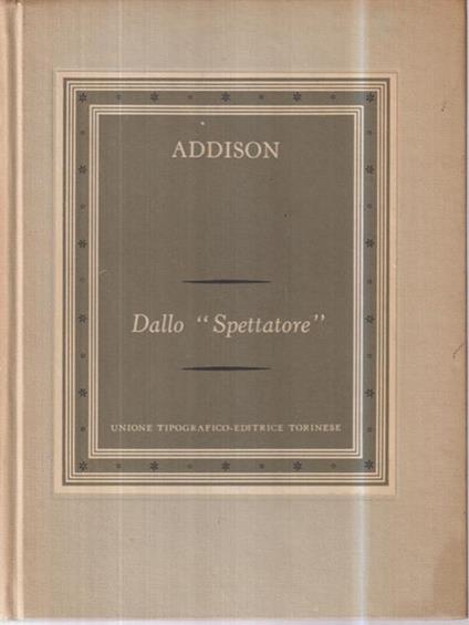 Dallo ''spettatorè' - Addison - copertina