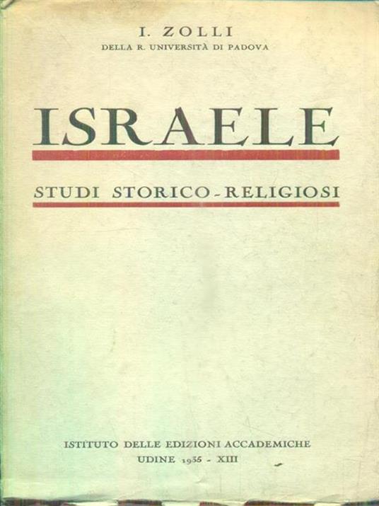 Israele - I Zolli - copertina