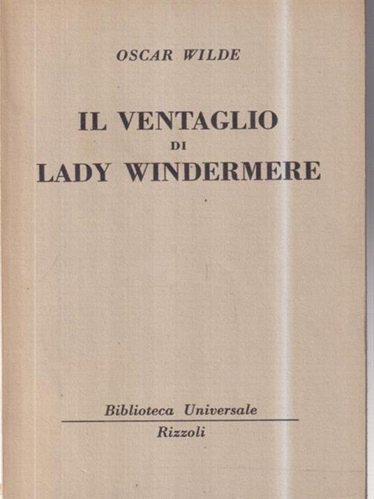 Il ventaglio di Lady Windermere - Oscar Wilde - copertina