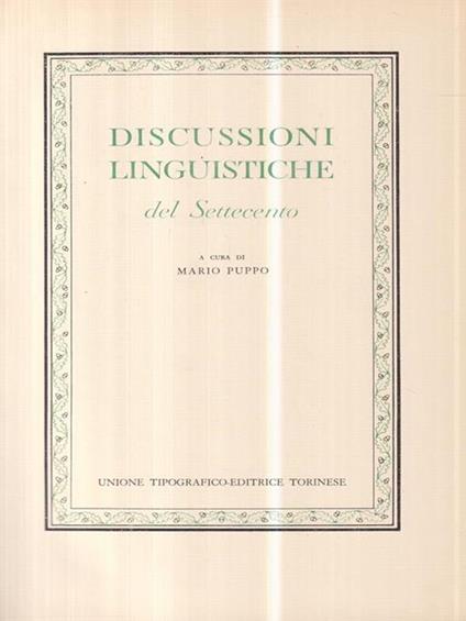 Discussioni linguistiche - Mario Puppo - copertina