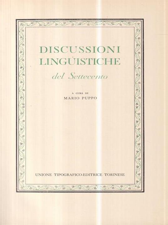 Discussioni linguistiche - Mario Puppo - copertina