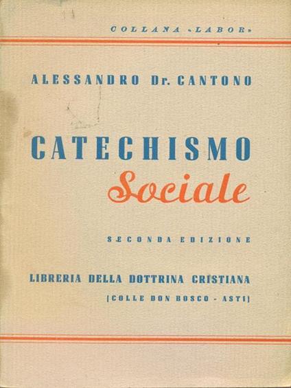 Catechismo sociale - Alessandro Cantono - copertina