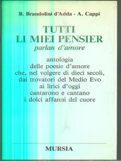 Tutti li miei pensier - Brandolino Brandolini D'Adda - copertina
