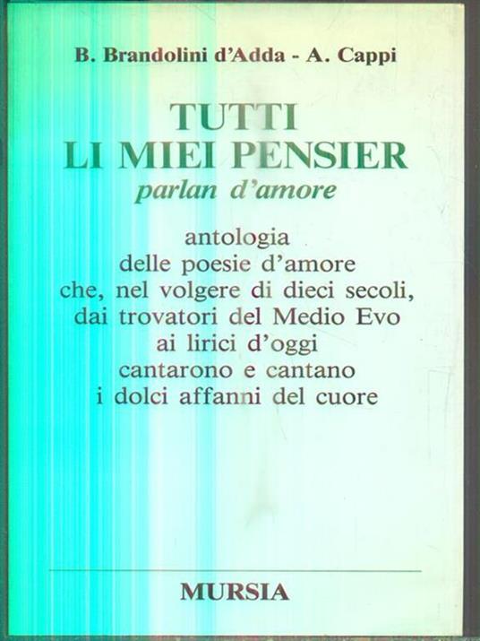 Tutti li miei pensier - Brandolino Brandolini D'Adda - copertina