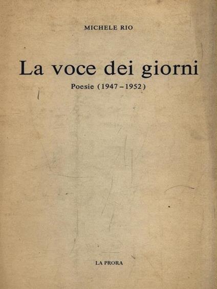 La voce dei giorni - Michel Rio - copertina