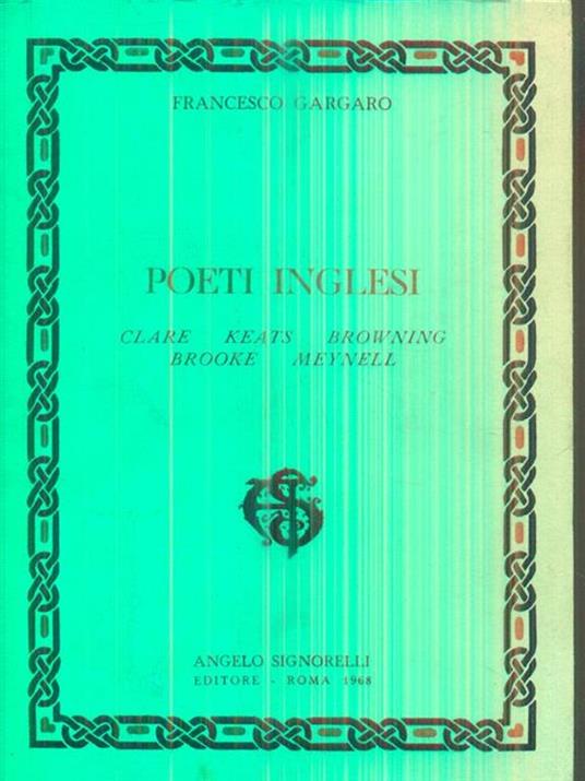 Poeti inglesi - Francesco Gargaro - copertina