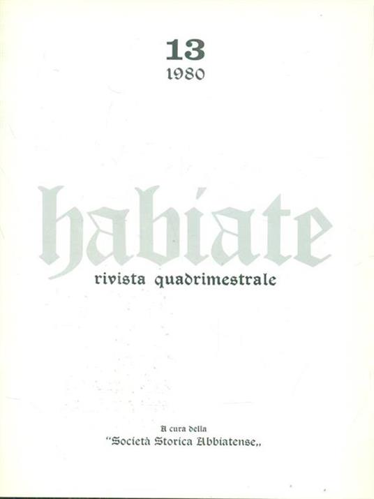 Habiate rivista quadrimestrale 1980-1982 - copertina